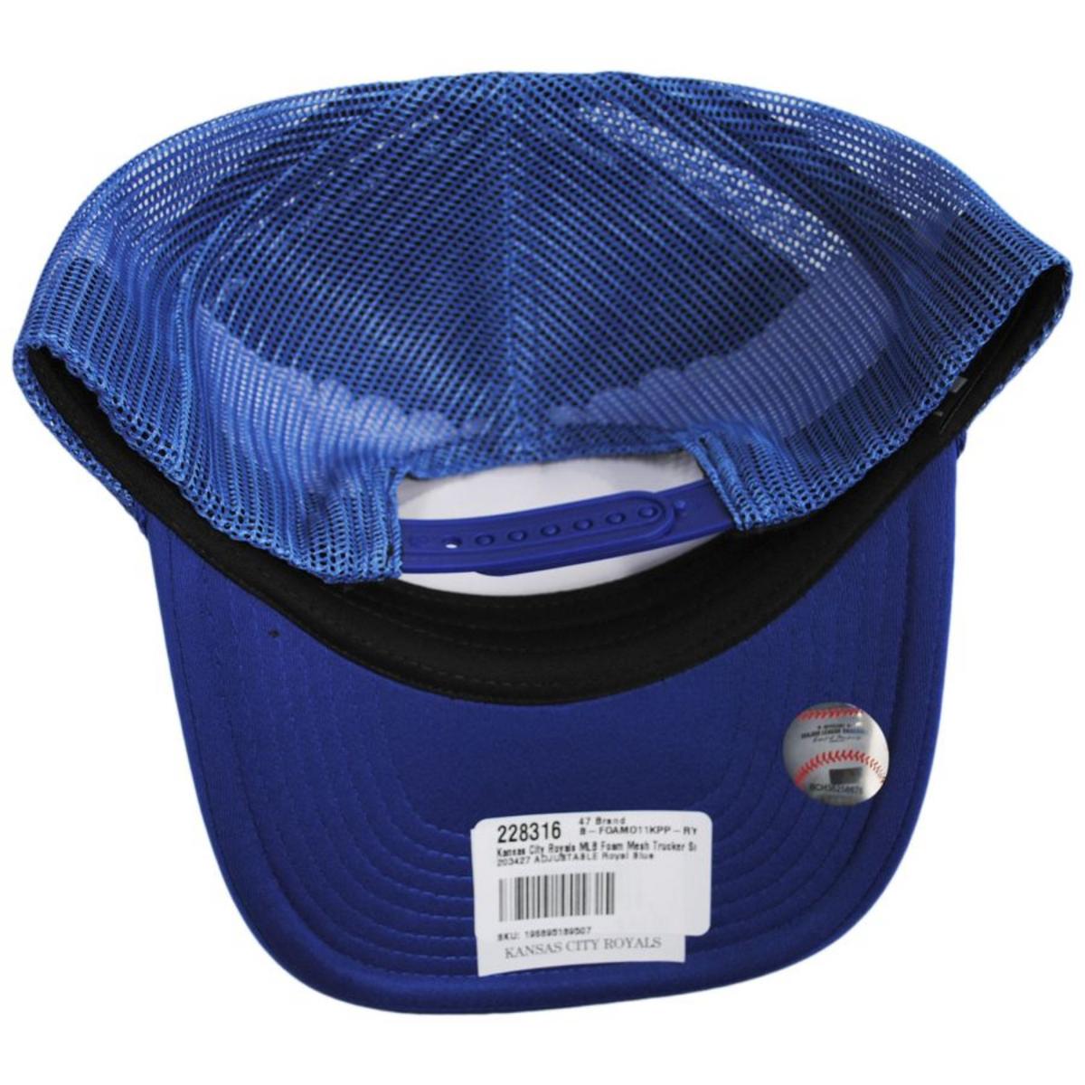 47 Brand | Kansas City Royals MLB Foam Mesh Trucker Snapback Baseball Cap | 203427 | under | ROYAL