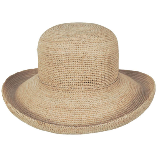Karen Keith | Coronado Raffia Crochet Straw Breton Sun Hat | 102240 | front | NATURAL