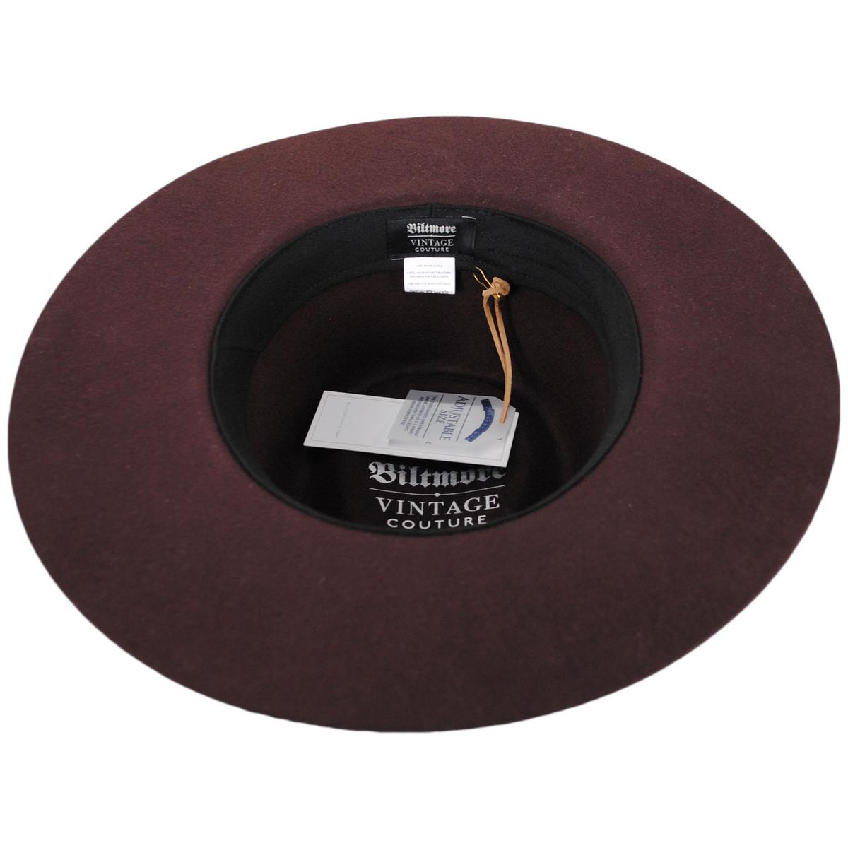 Biltmore | V.C. Whiskey Glass Wool Felt Rancher Fedora Hat | 130293 | under | WINE