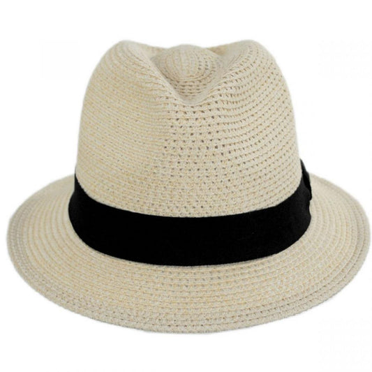 Scala | Summerville Polybraid Fedora Hat | 126347 | front | NATURAL
