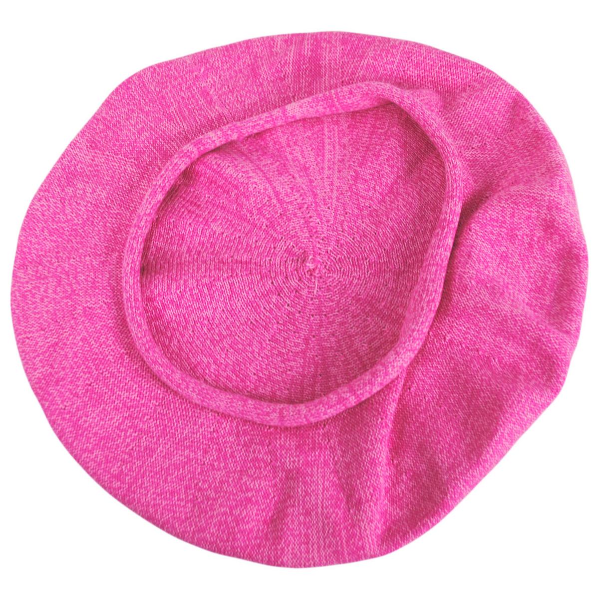 sur la tete | Cotton Beret - 11.5 inch Diameter | 151101 | under | PINK CHEER TWIST