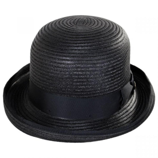 Bigalli | Kanye Toyo Straw Bowler Hat | 129228 | lead | BLACK