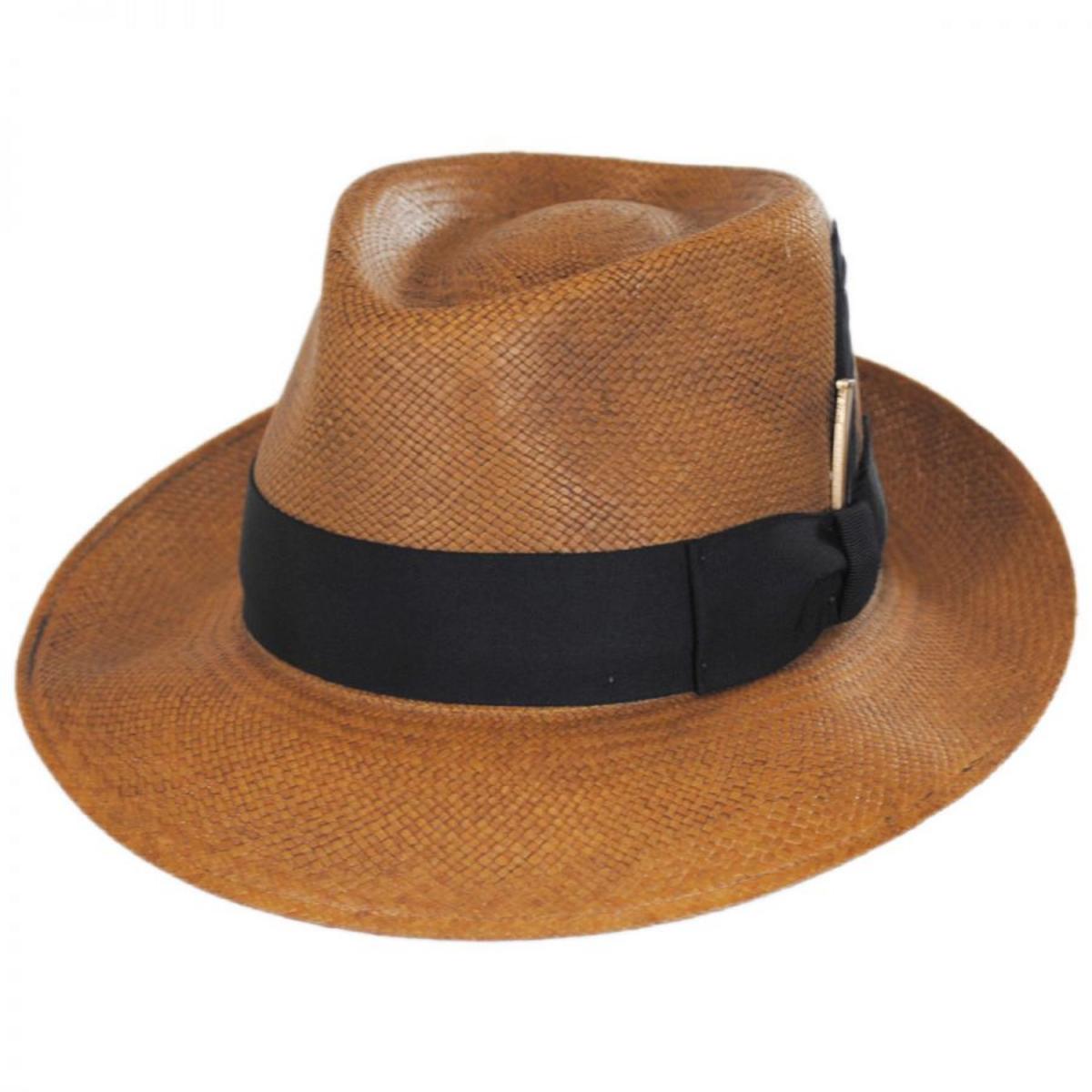 Bailey 1922 | Tessier Panama Straw Fedora Hat | 127804 | lead | ANTIQUED SIENNA