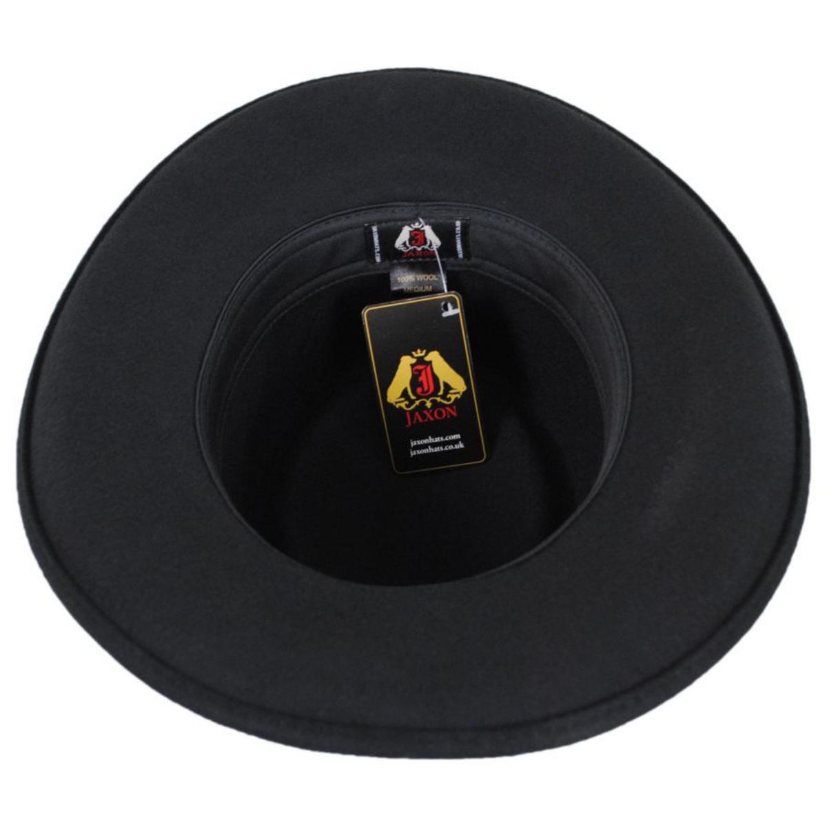 Jaxon Hats | Crossfire Wool Felt Gambler Hat | 132004 | under | BLACK