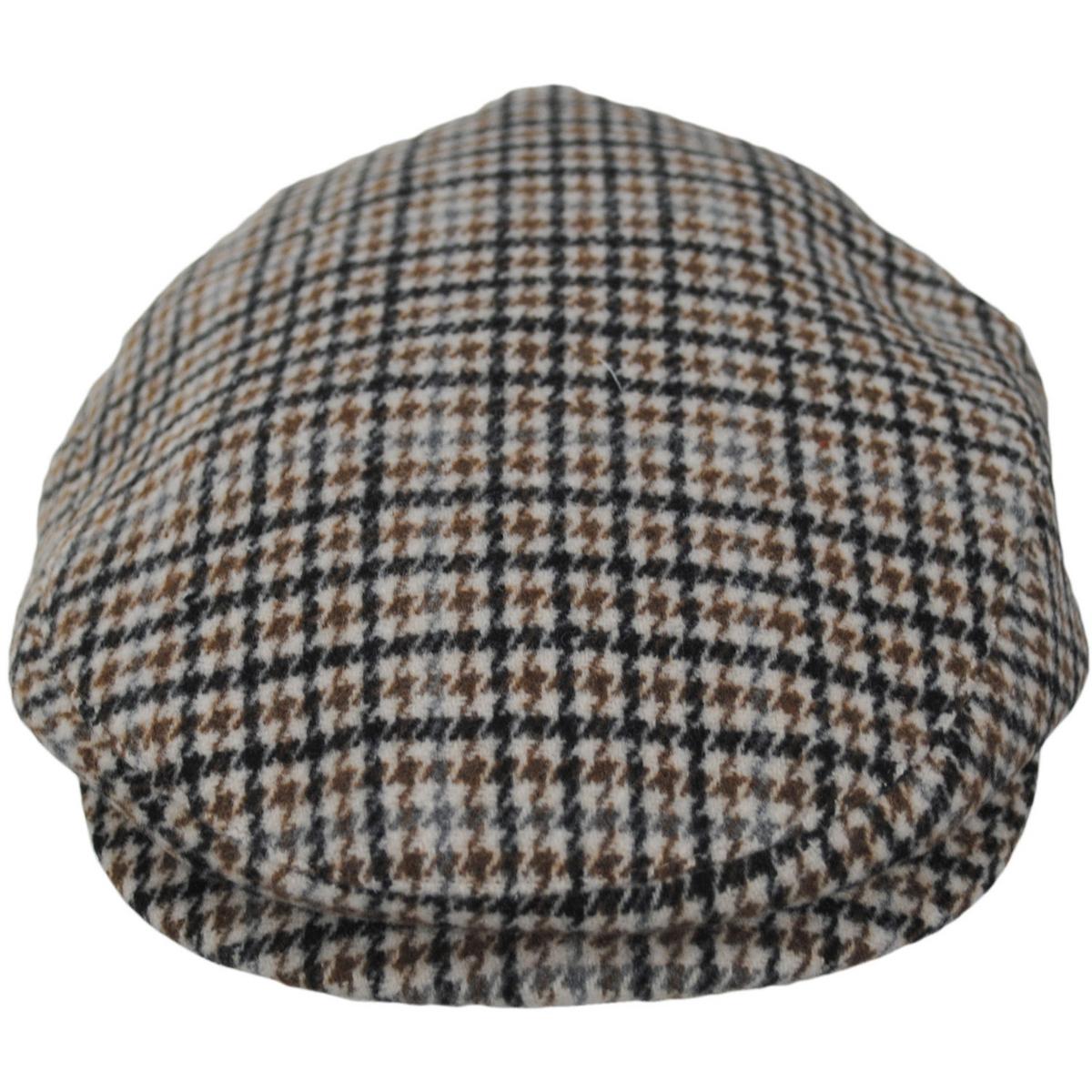 BRIXTON HATS | Hooligan Houndstooth Plaid Ivy Cap | 161564 | front | OFF WHITE/DESERT PALM