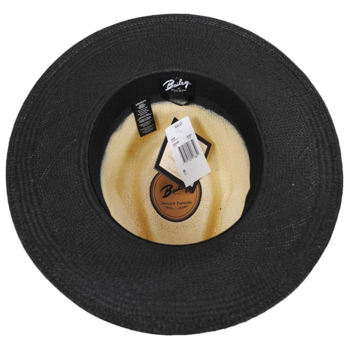 Bailey 1922 | Rask Gradient Panama Straw Fedora Hat | 127760 | under | BLACK