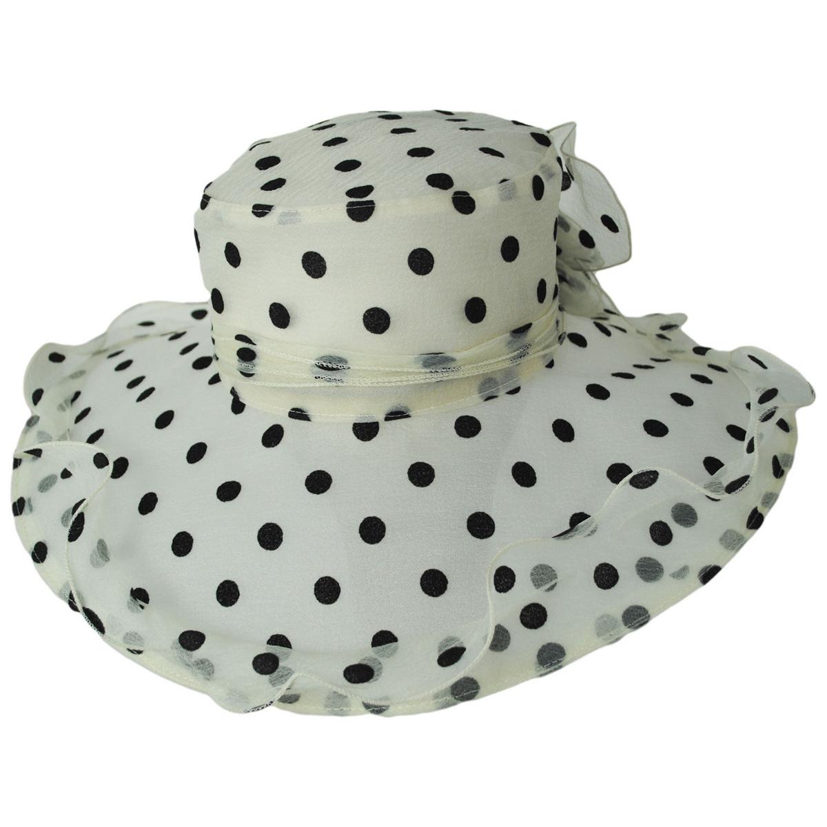 San Diego Hat Company | Dots Organza Boater Dress Hat | 121053 | lead | DOT