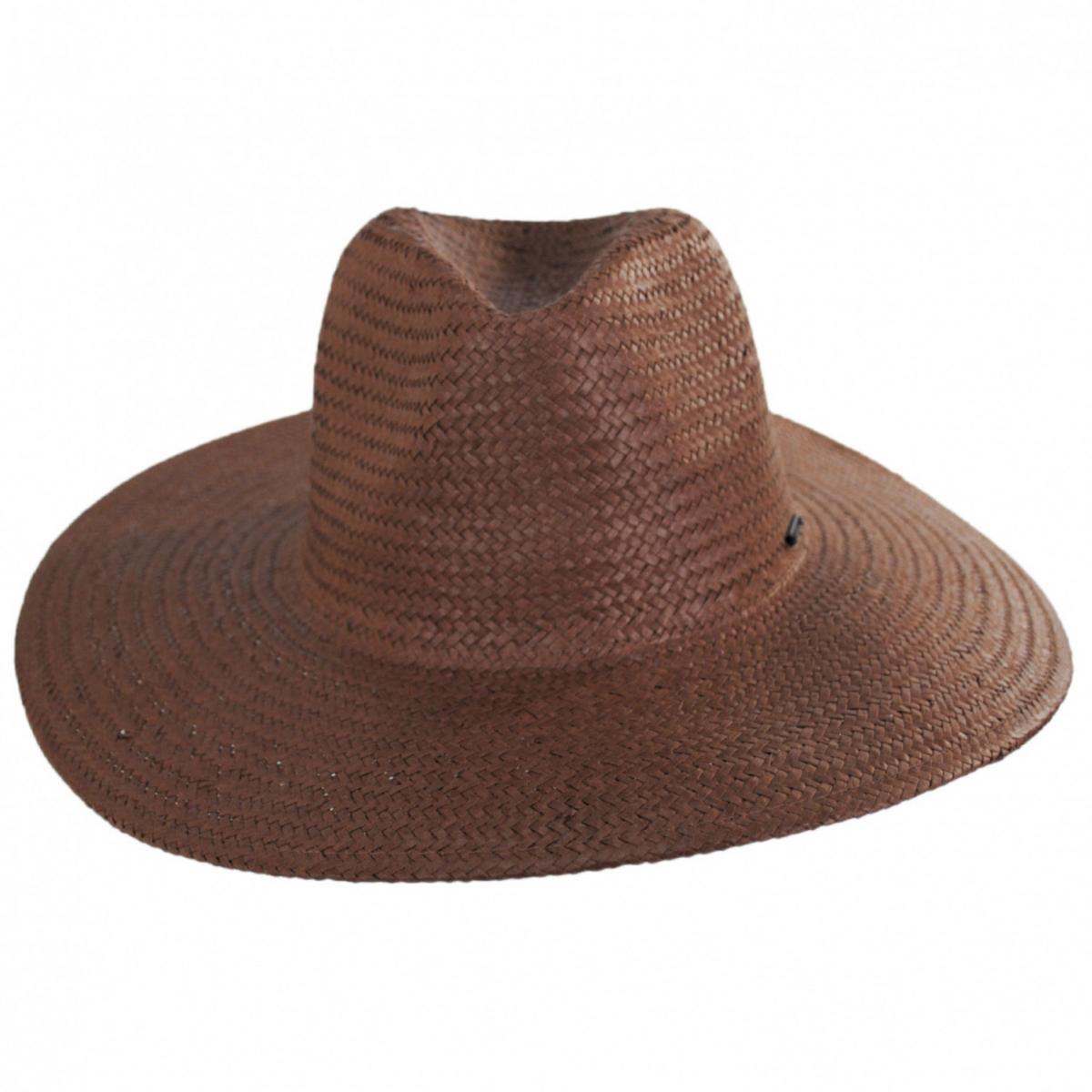 BRIXTON HATS | Seaside Toyo Straw Fedora Hat | 104044 | front | BROWN