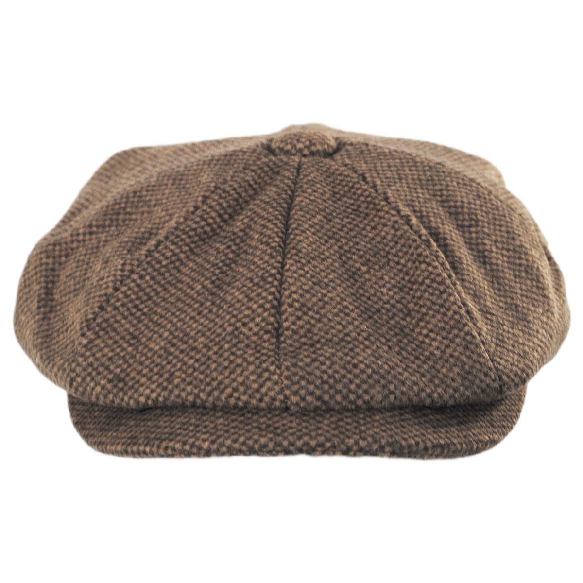 Jaxon Hats | Wholesale Gotham Wool Blend Newsboy Cap B2B Pre-Pack | B2B167788 | front | TAN/BROWN