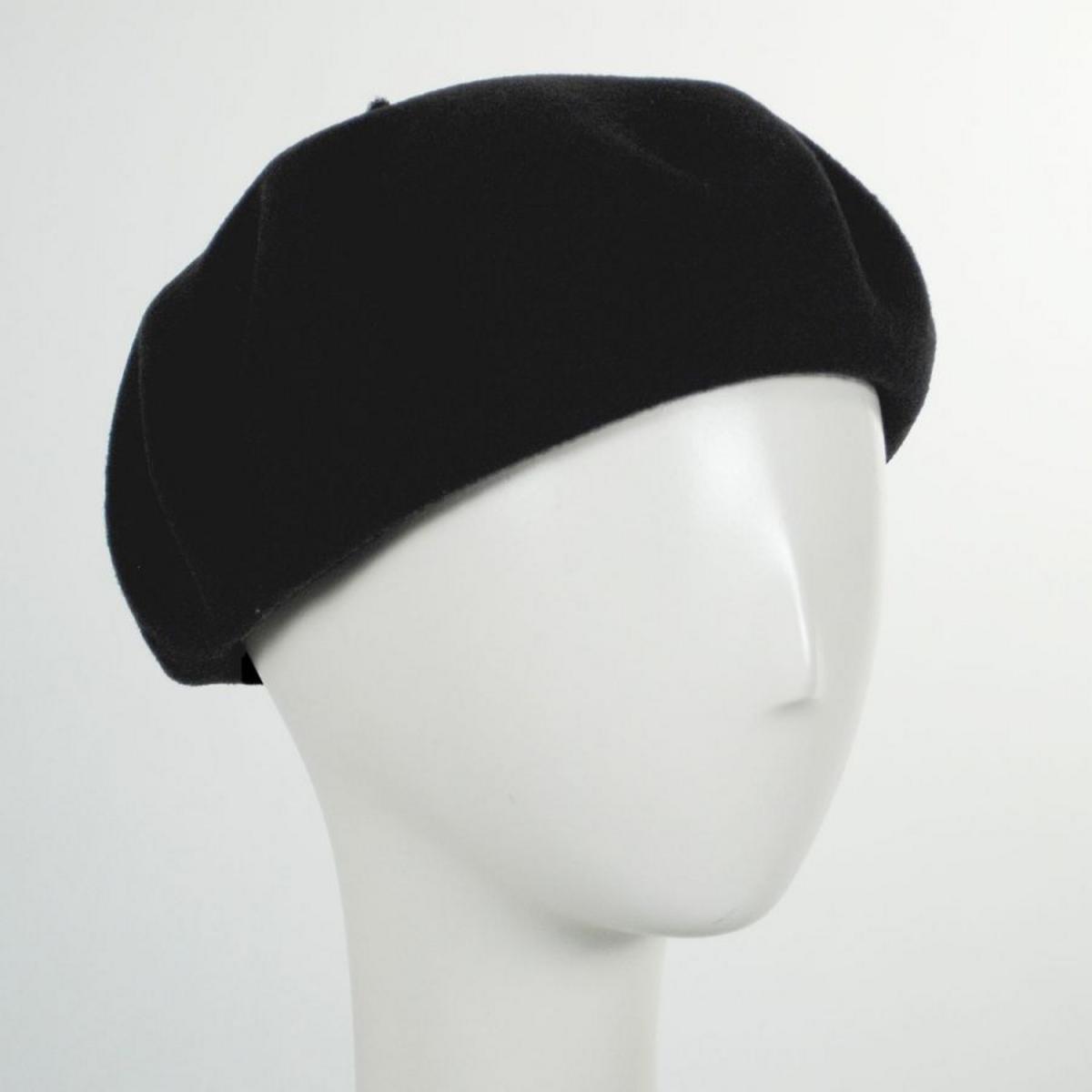 Jaxon Hats | Wool Basque Beret by Heritage par Laulhere | 151051 | front | NOIR