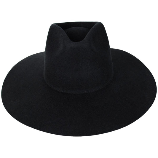 BRIXTON HATS | Primrose Wool Felt Wide Brim Fedora Hat | 123908 | front | BLACK