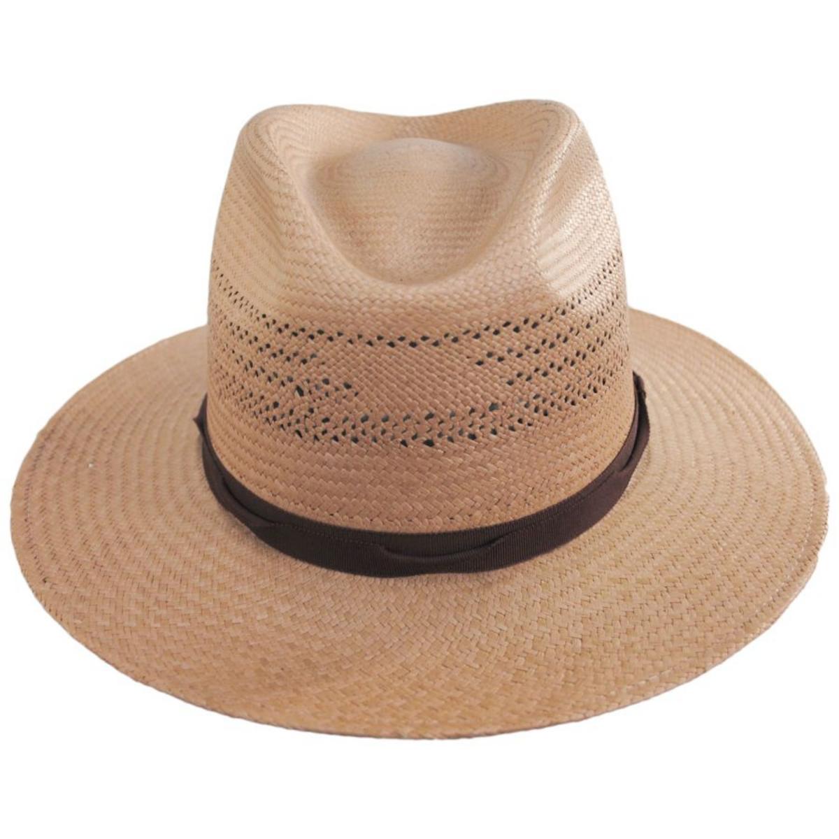 Bailey 1922 | Coram Panama Straw Fedora Hat | 127736 | front | TAWNY