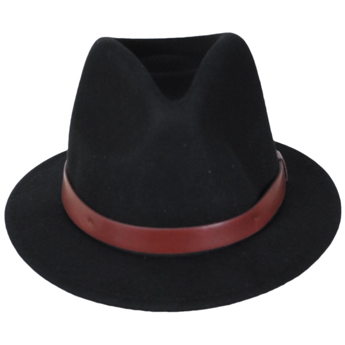 BRIXTON HATS | Toddlers' Messer Wool Felt Fedora Hat | 507700 | front | BLACK