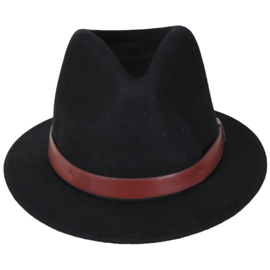 BRIXTON HATS | Toddlers' Messer Wool Felt Fedora Hat | 507700 | front | BLACK