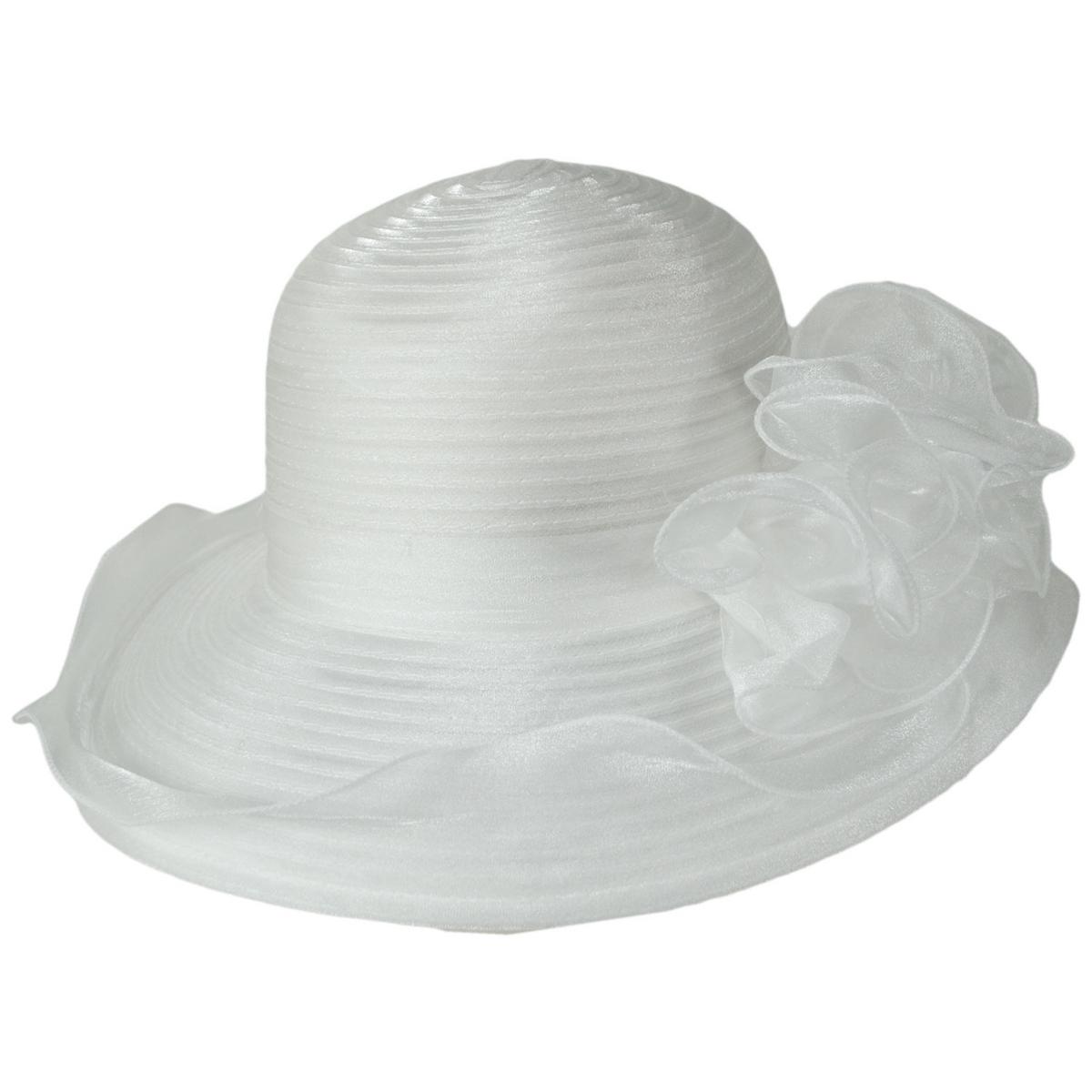 San Diego Hat Company | Organza Mesh Lampshade Dress Hat | 121050 | lead | WHITE