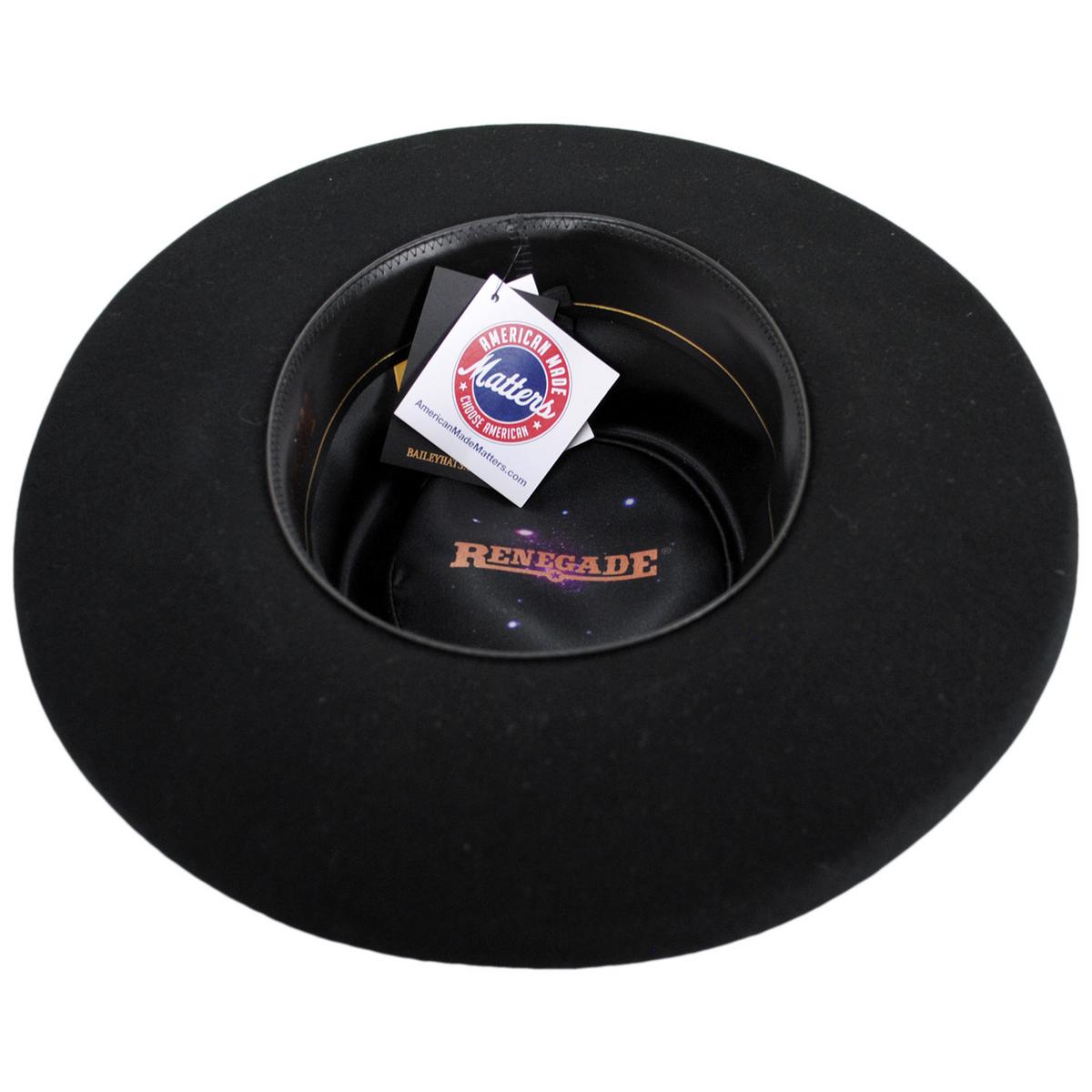 Renegade | Calamity Wool Felt Spade Western Hat | 133305 | under | BLACK