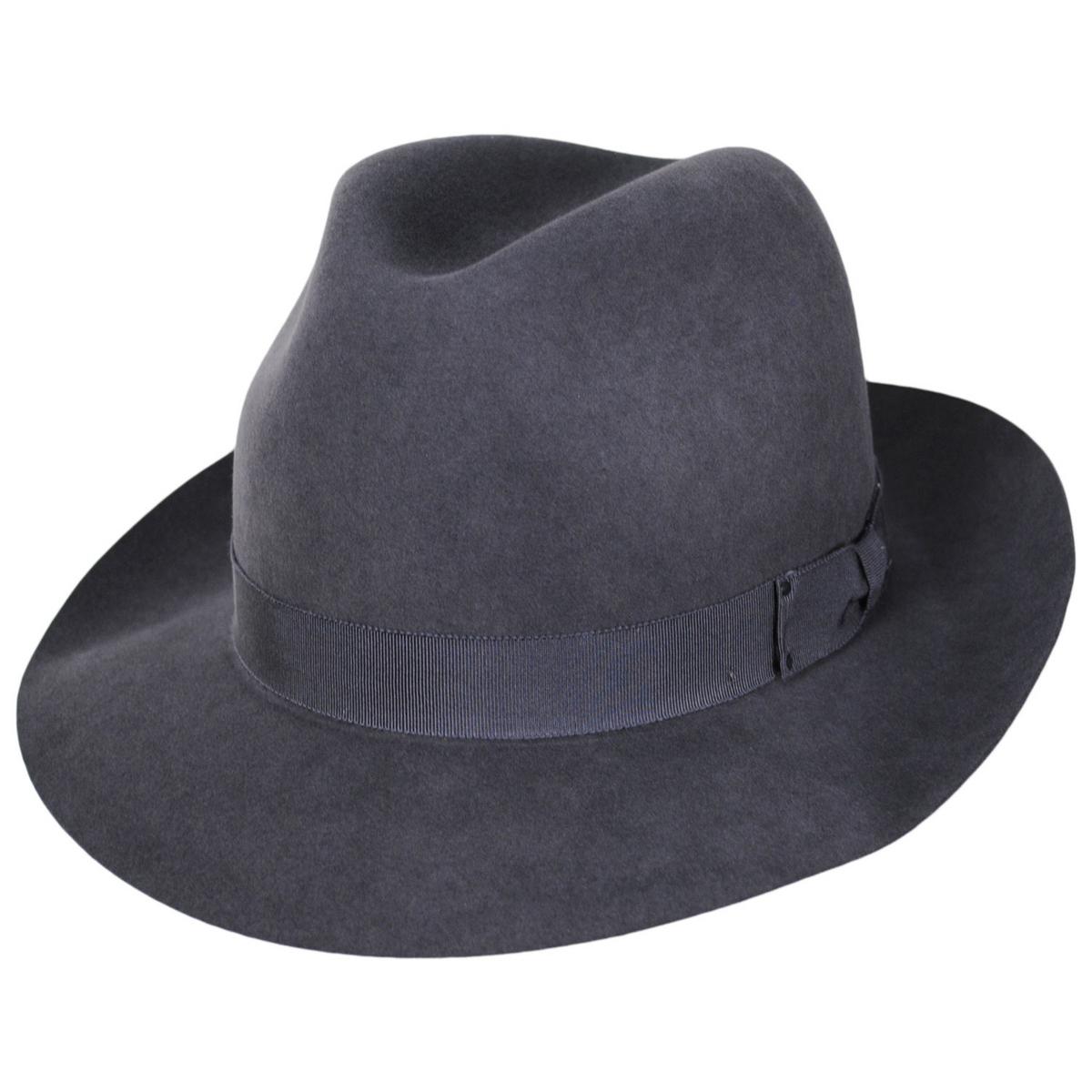 Bailey 1922 | Draper III Fur Felt Fedora Hat | 130082 | lead | CHARCOAL