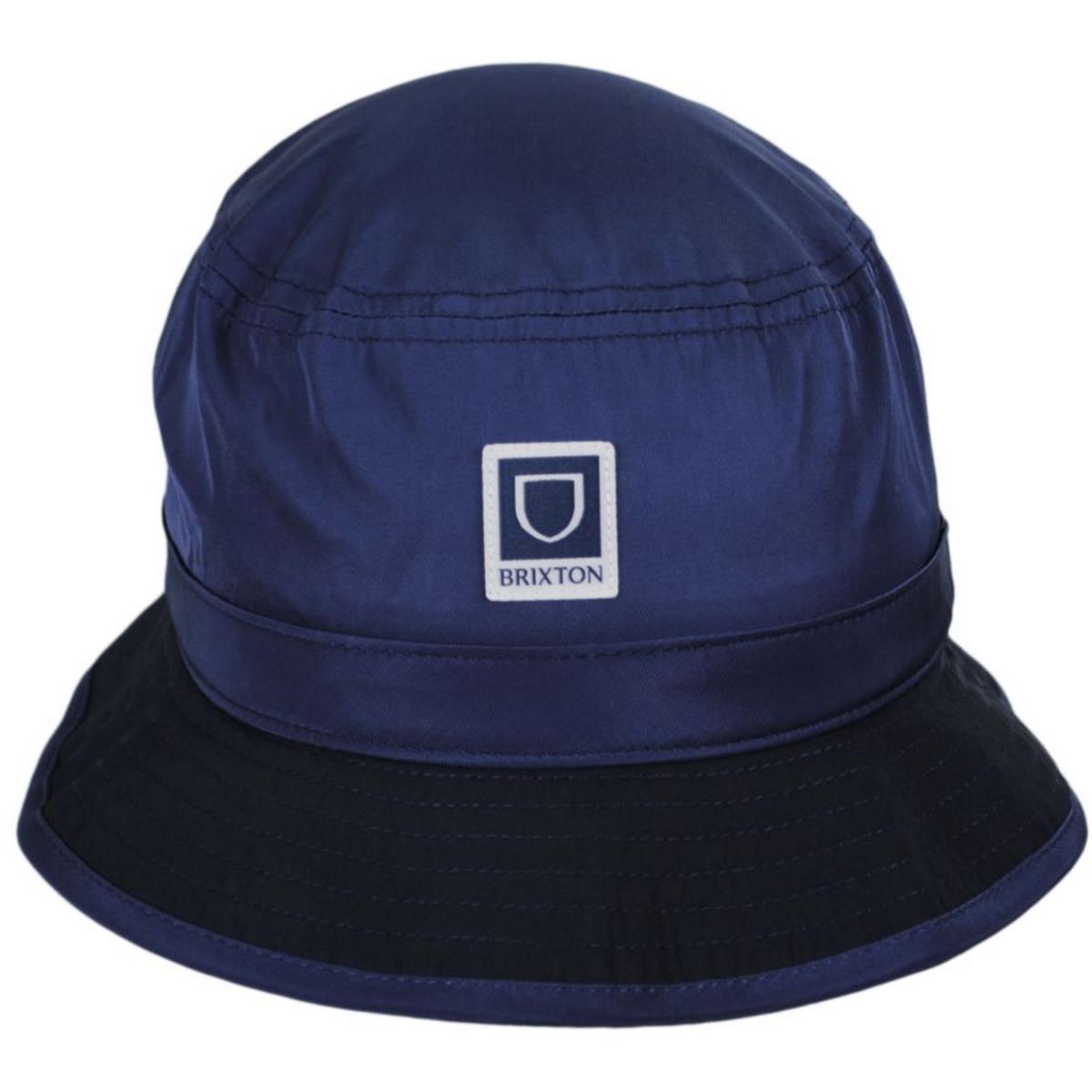 BRIXTON HATS | Beta Cotton Packable Bucket Hat - Standard Colors | 185525 | front | NAVY/WASHED NAVY