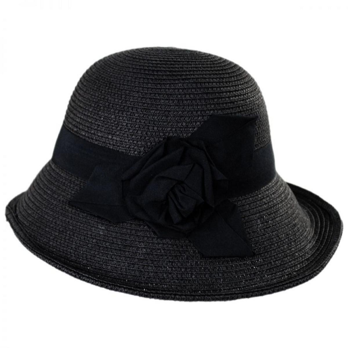 Jeanne Simmons | Rosa Toyo Straw Sun Hat | 101733 | profile | BLACK