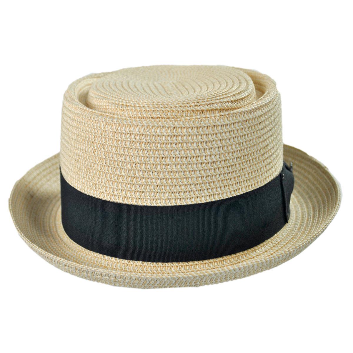 Jaxon Hats | Wholesale Toyo Straw Braid Pork Pie Hat B2B Pre-Pack | B2B128501 | front | TAN