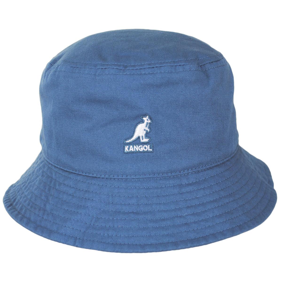 Kangol | Washed Cotton Bucket Hat - Spring Collection | 185701SS | front | DENIM BLUE
