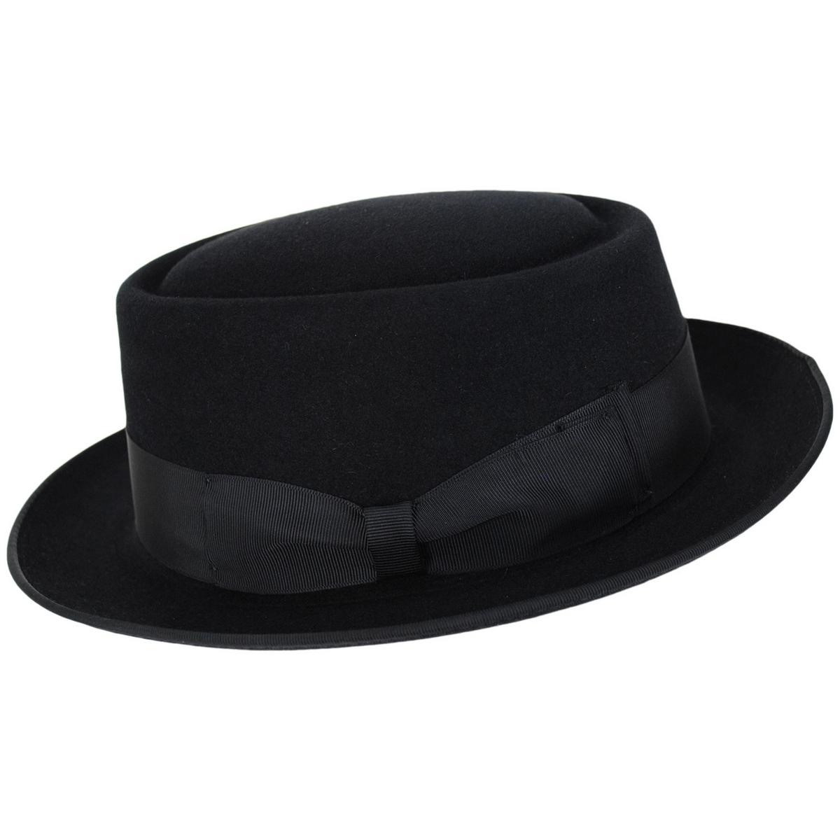 Stefeno Hats | Sully Fur Felt Pork Pie Hat | 136007 | profile | BLACK