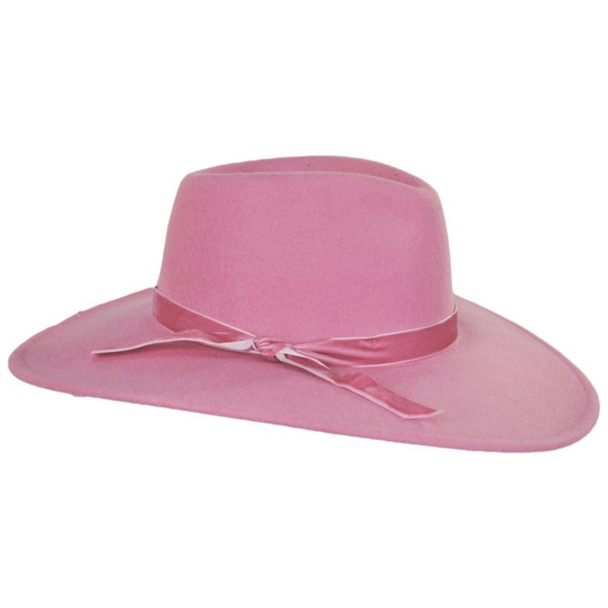 Scala | Calista Wide Brim Wool Felt Fedora Hat | 123420 | profile | MAUVE