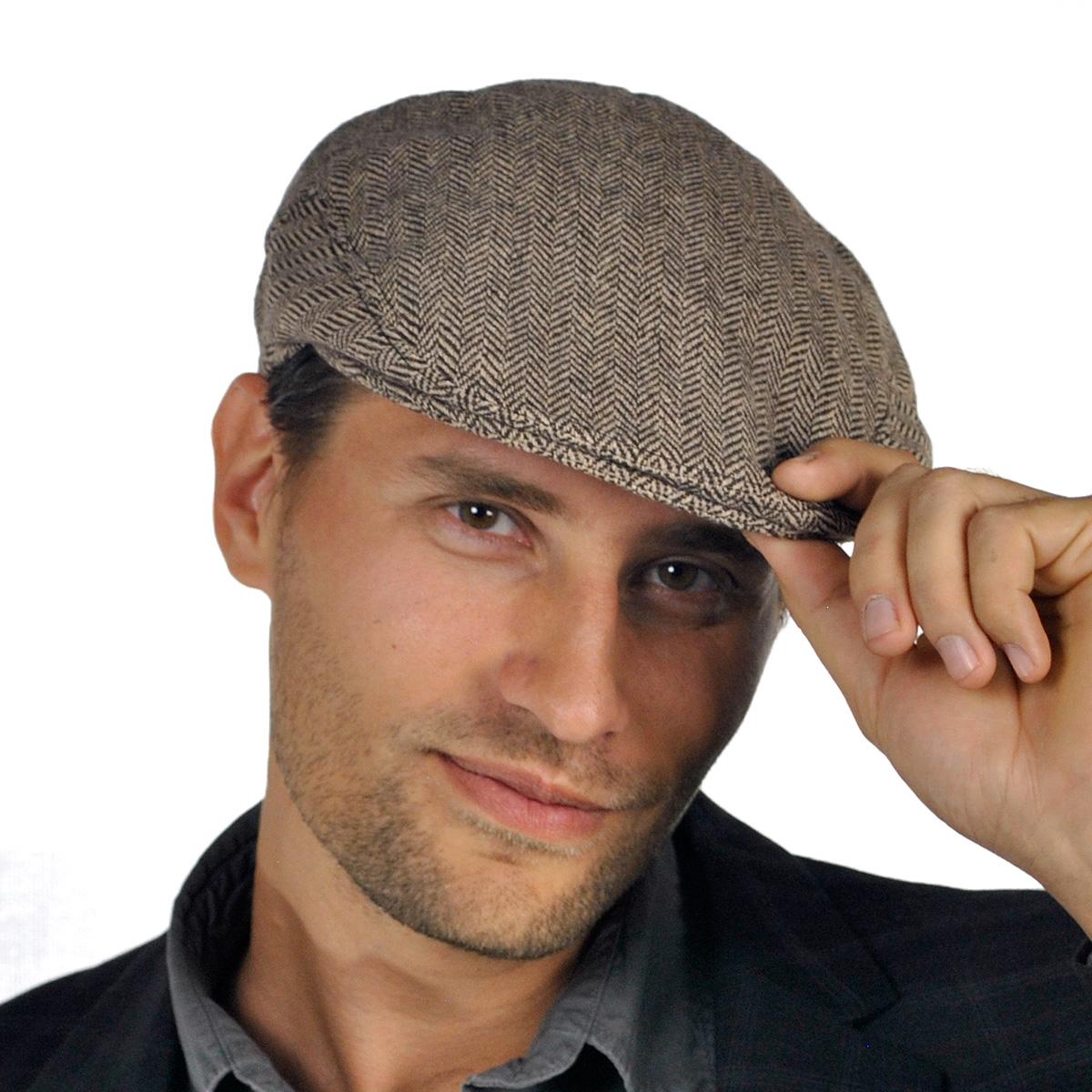 Jaxon Hats | Herringbone Wool Blend Ivy Cap | 167750 | lsmone | BROWN