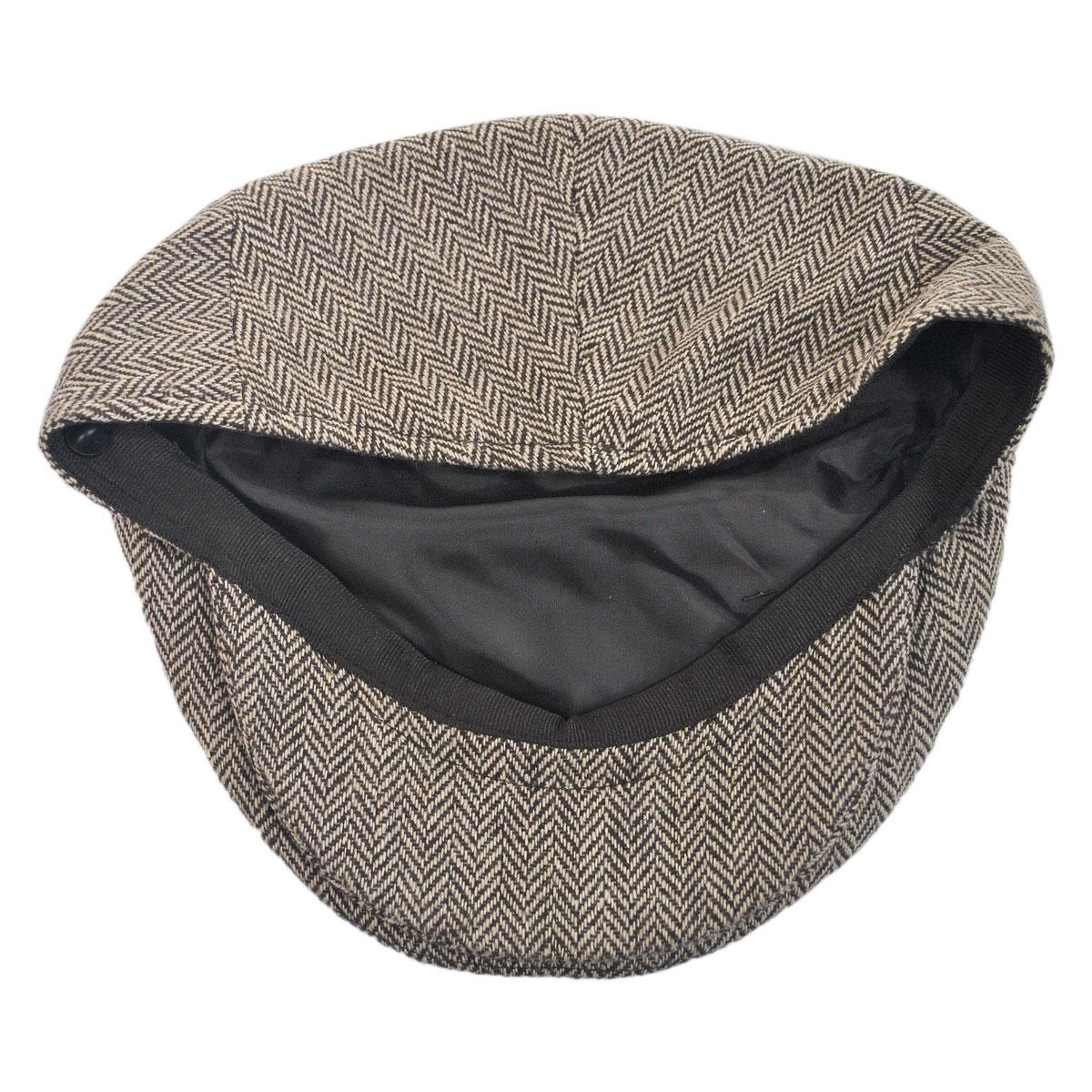 Jaxon Hats | Wholesale Herringbone Wool Blend Ivy Cap B2B Pre-Pack | B2B167750 | under | BROWN