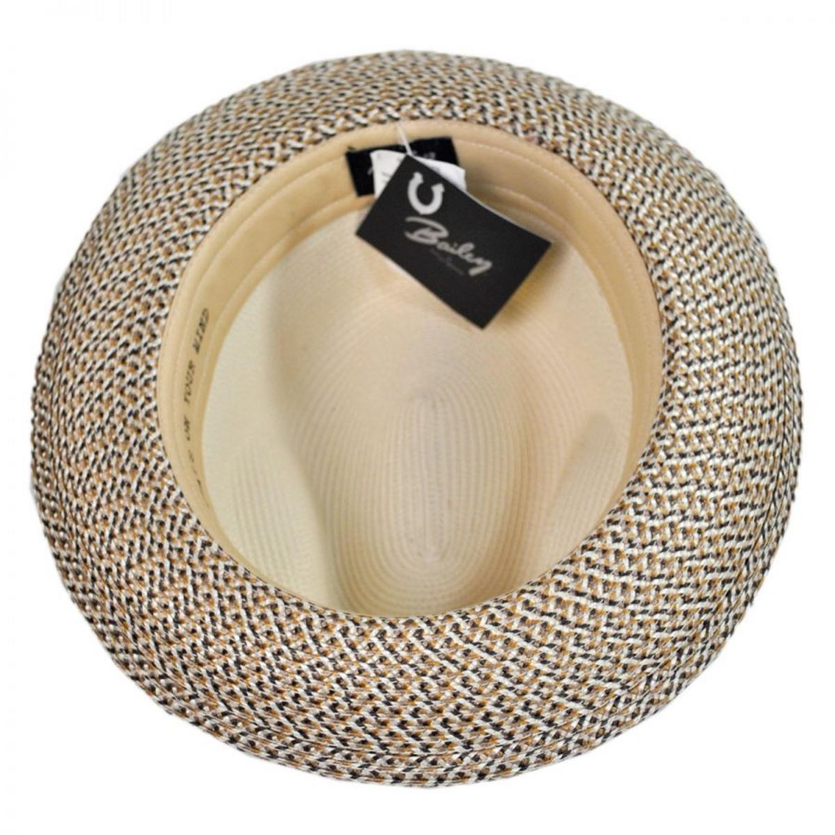 Bailey 1922 | Mannesroe Poly Braid Straw Fedora Hat | 127822 | under | IVORY/ADOBE MULTI