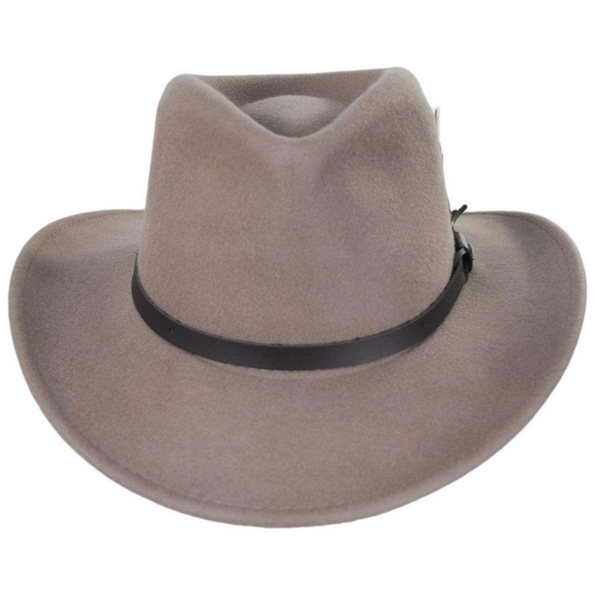 Scala | Dakota Wool Crushable Outback Hat | 130443 | front | PUTTY