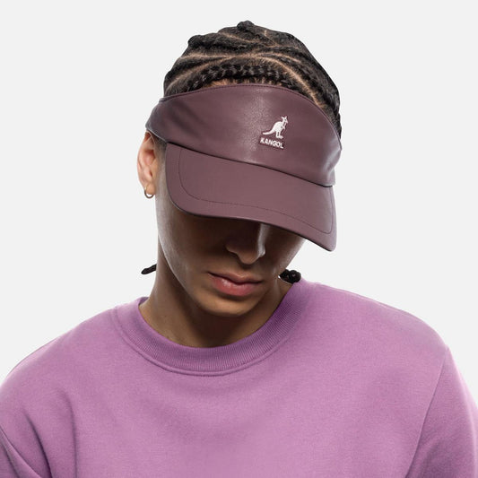 Kangol | Faux Leather Visor | 195607 | lsfone | DEEP PLUM