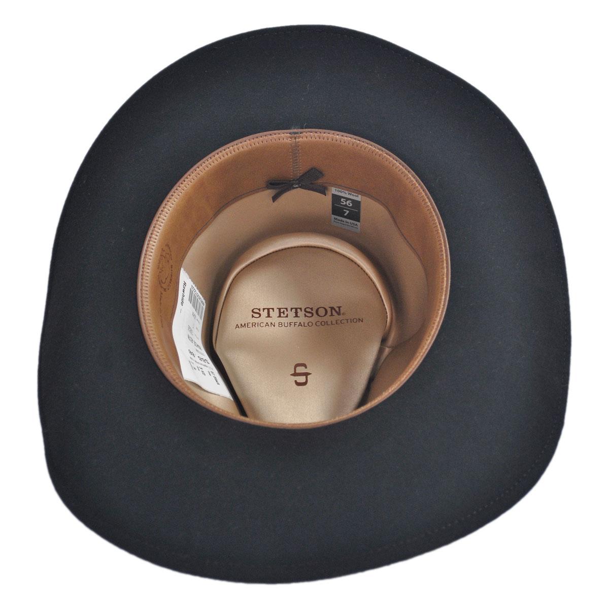Stetson | Rawhide Buffalo Fur Felt Western Hat | 130626 | under | BLACK