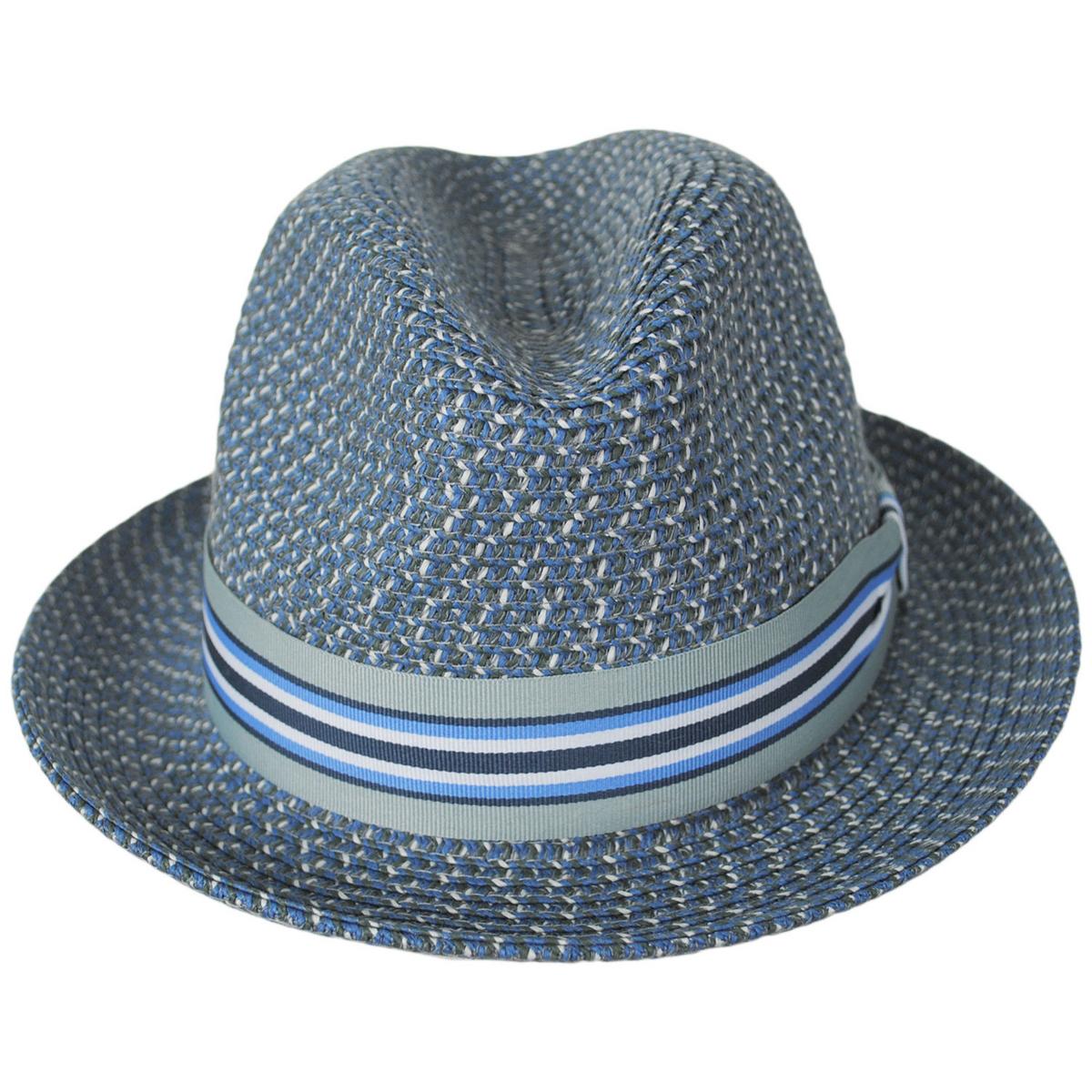 Bailey 1922 | Salem Braided Toyo Straw Fedora Hat | 127810 | front | ELEMENTAL BLUE