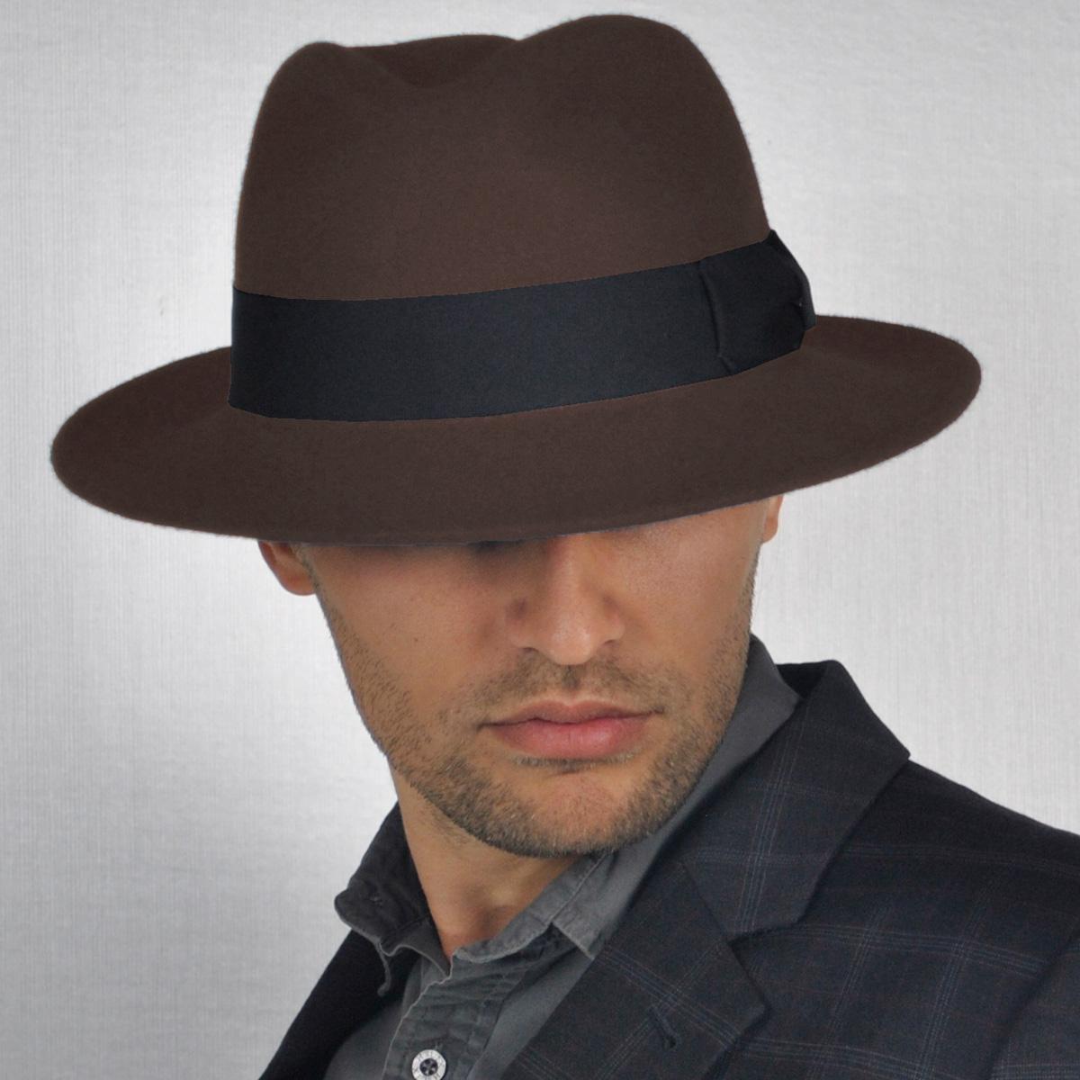 Jaxon Hats | C-Crown Crushable Wool Felt Fedora Hat | 135003 | lsmone | PECAN