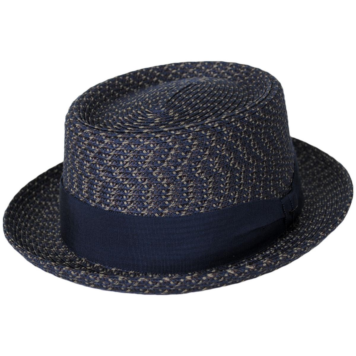 Bailey 1922 | Waits Sewn Braid Straw Pork Pie Hat | 127798 | lead | MIDNIGHT BLUE