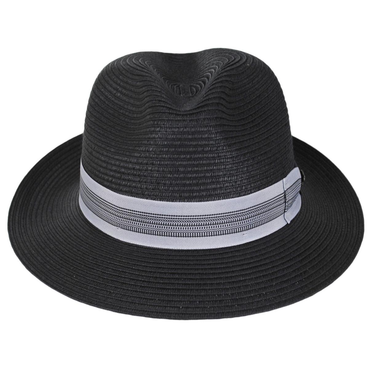 Bigalli | Swing Toyo Braid Fedora Hat | 129250 | front | BLACK
