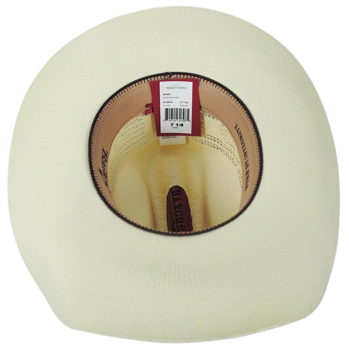 Bailey Western | Ricker Bangora Straw Western Hat | 127916 | under | NATURAL