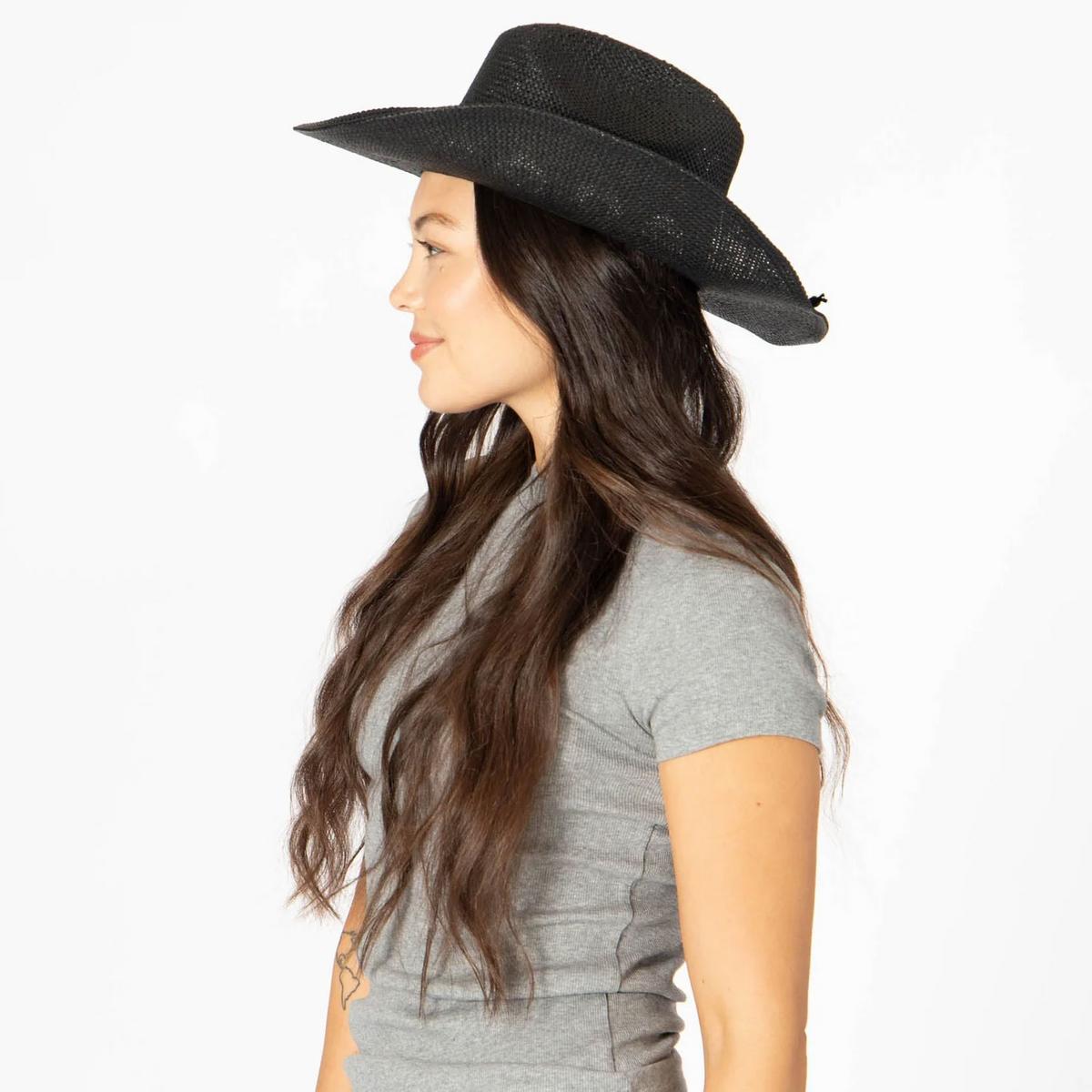 San Diego Hat Company | Shiloh Toyo Straw Western Hat | 103695 | lsftwo | BLACK