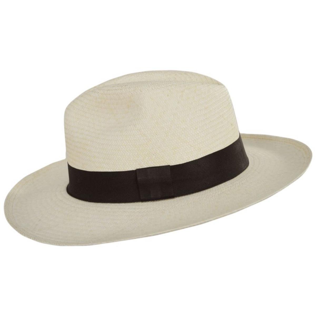Hats Montecristi | Panama Straw Grade 10 Clasico Center Pinch Fedora Hat | 127127 | profile | NATURAL