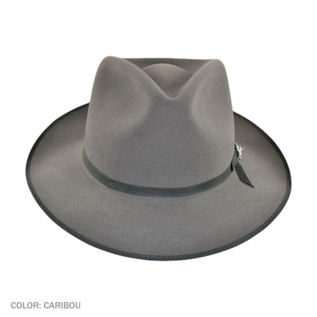 Stetson | Stratoliner Fur Felt Fedora Hat | 130617 | front | CARIBOU