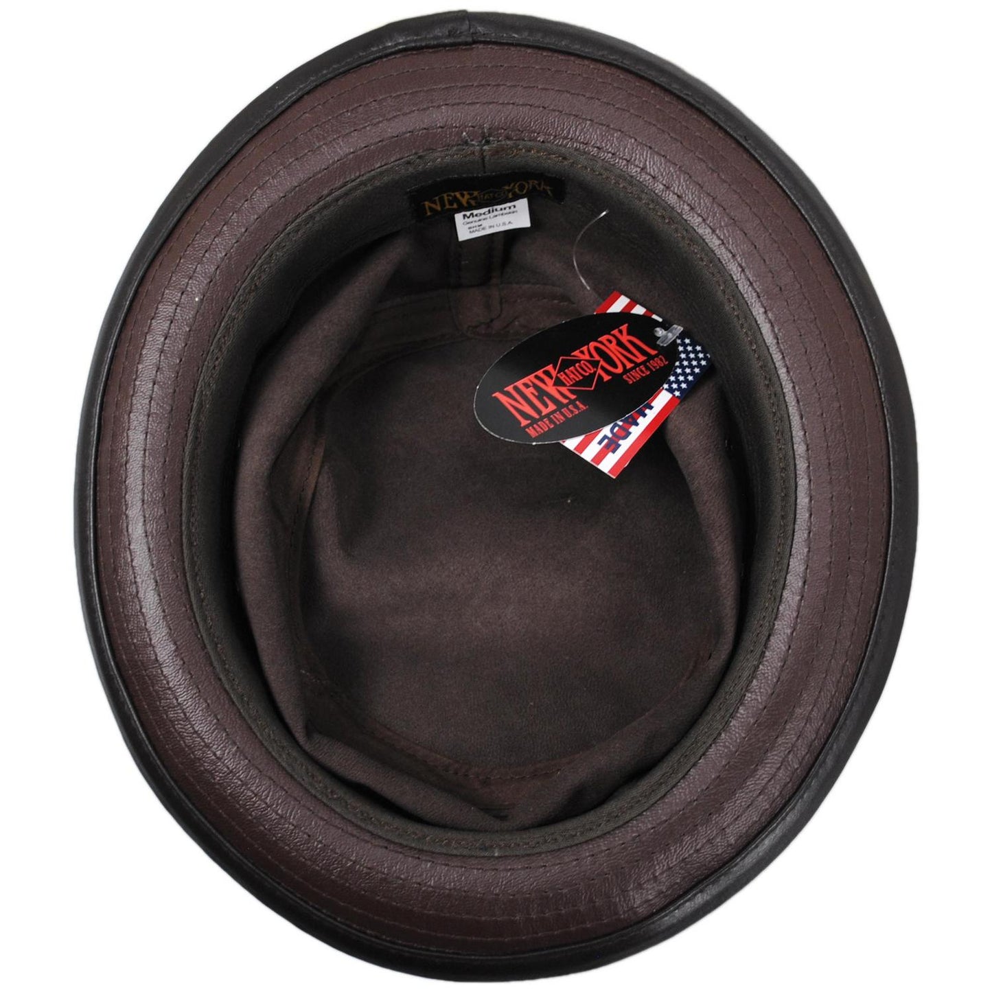 NEW YORK HAT CO | Lambskin Leather Bucket Hat | 187101 | under | BROWN
