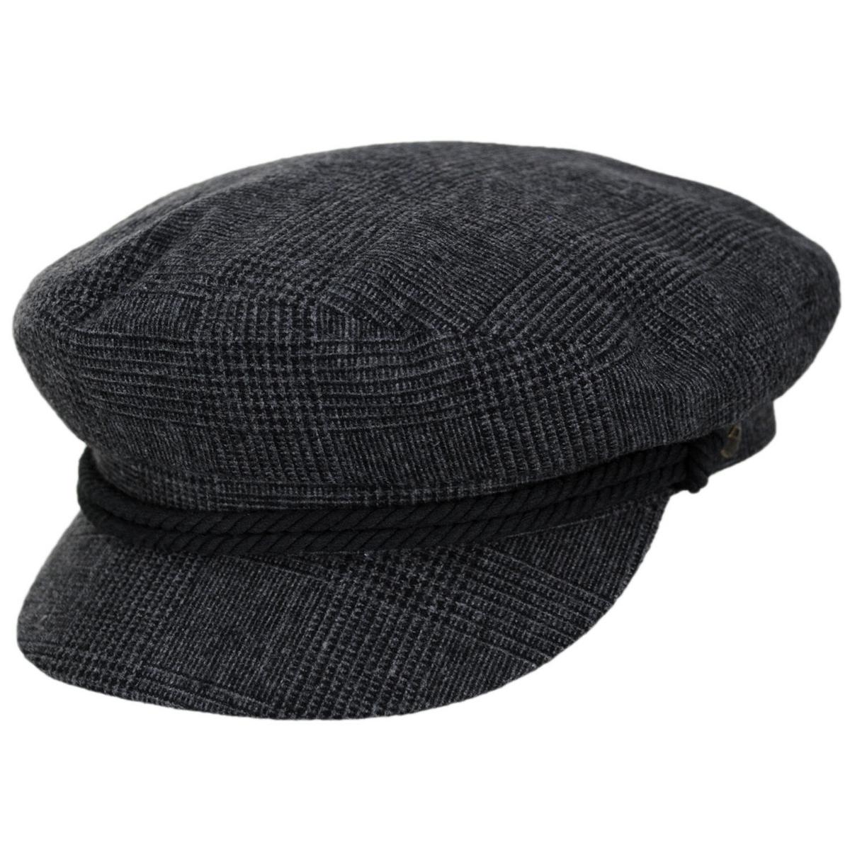 BRIXTON HATS | Fiddler Plaid Fisherman Cap | 181358 | lead | GREY SHADOW PLAID