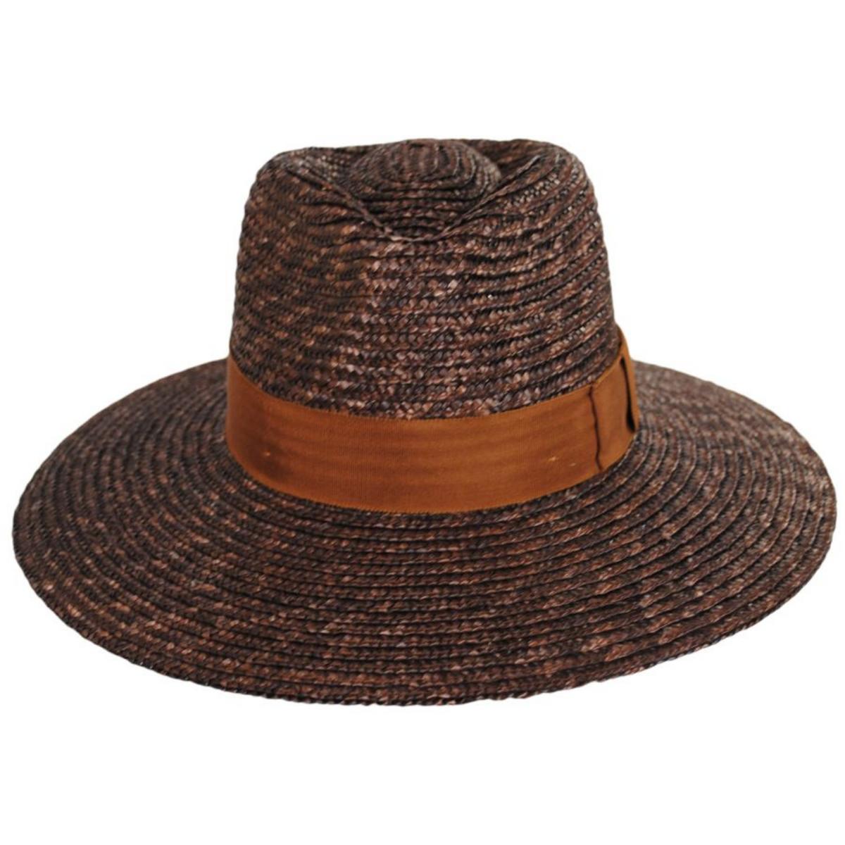 BRIXTON HATS | Joanna Wheat Straw Fedora Hat | 104012A | front | BROWN/CARAMEL
