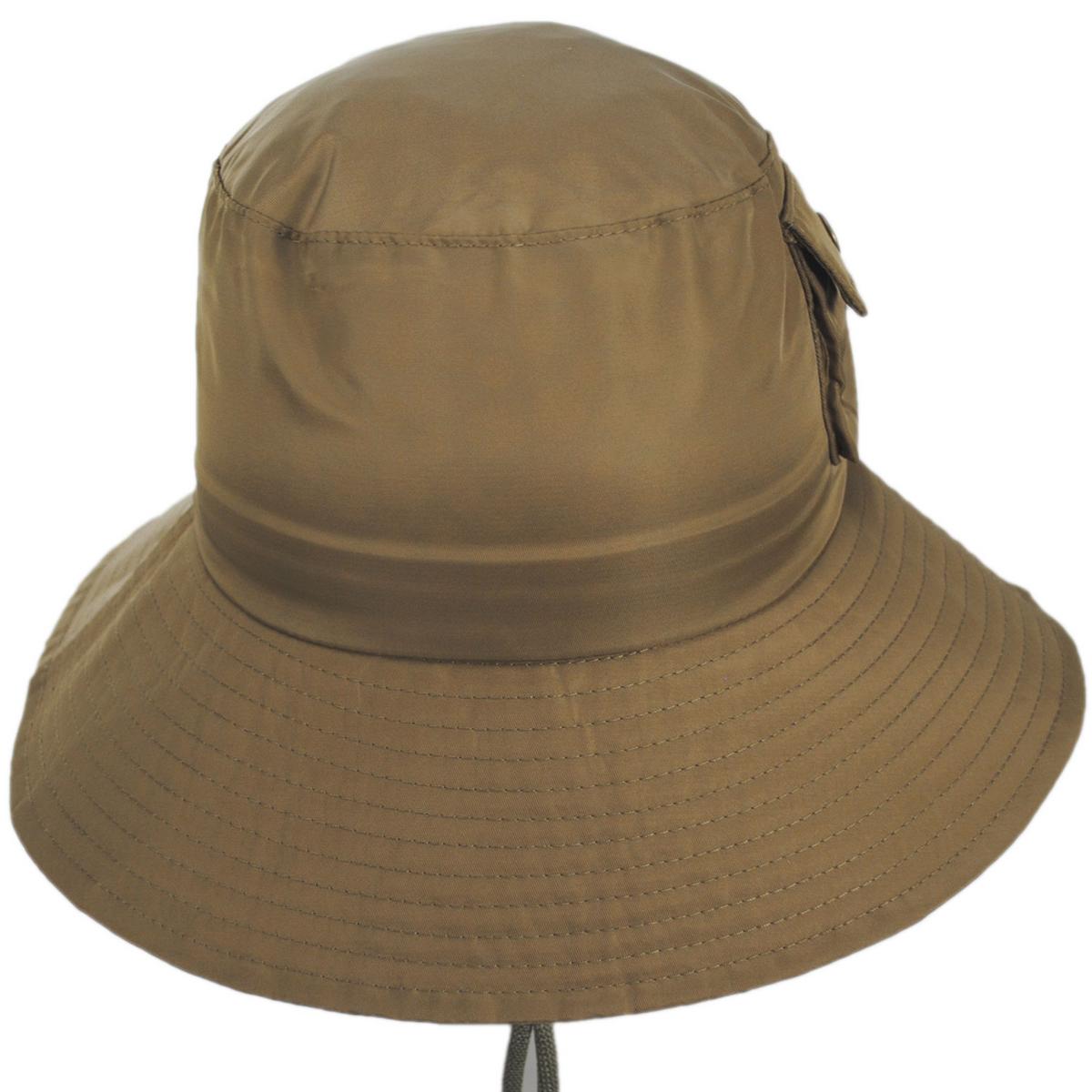 Scala | Aloma Nylon Rain Hat | 106425 | front | KHAKI