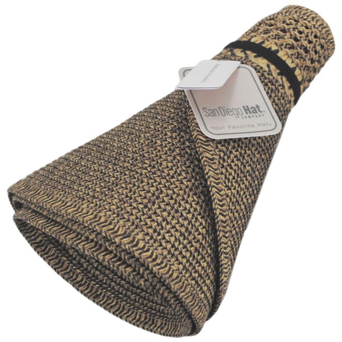 San Diego Hat Company | Everyday Ultrabraid Full Coverage Roll Up Visor | 197307 | under | BLACK MIX