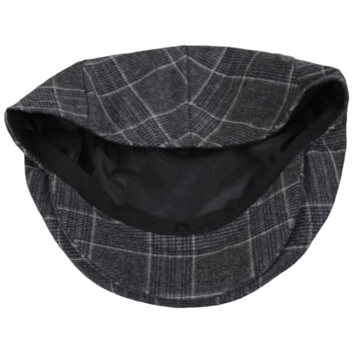 Baskerville Hat Company | Aldwych Wool Glenplaid Ivy Cap | 167668 | under | CHARCOAL