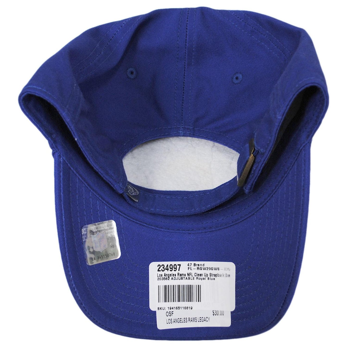 47 Brand | Los Angeles Rams NFL Clean Up Strapback Baseball Cap Dad Hat | 203582 | under | ROYAL
