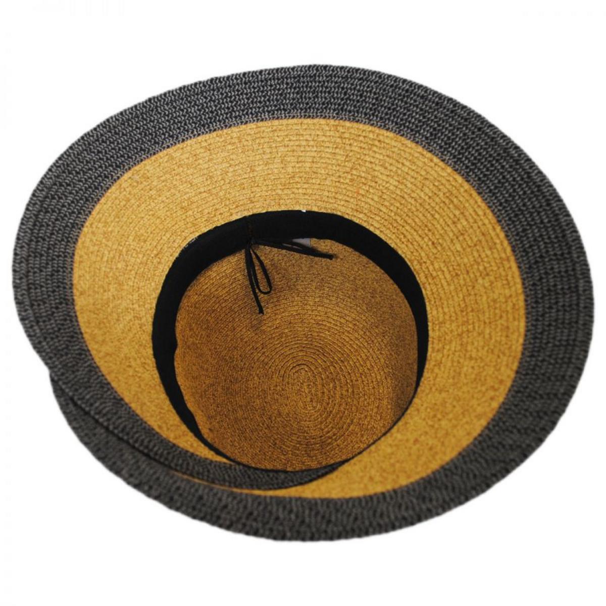Jeanne Simmons | Overlap Brim and Bow Toyo Straw Sun Hat | 101705 | under | TOAST/BLACK