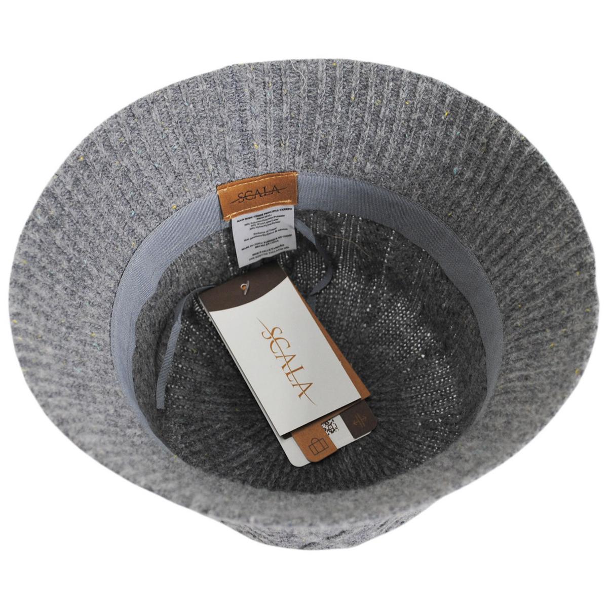 Scala | Aran Cable Knit Wool Blend Bucket Hat | 106447 | under | GREY